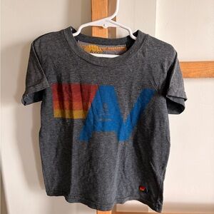 Aviator Nation Kids Gray T-Shirt with Multicolor logo